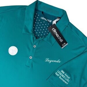 NEW Adidas Climachill Club Polo Shirt Men XL Green Cooling Legends Golf Logo